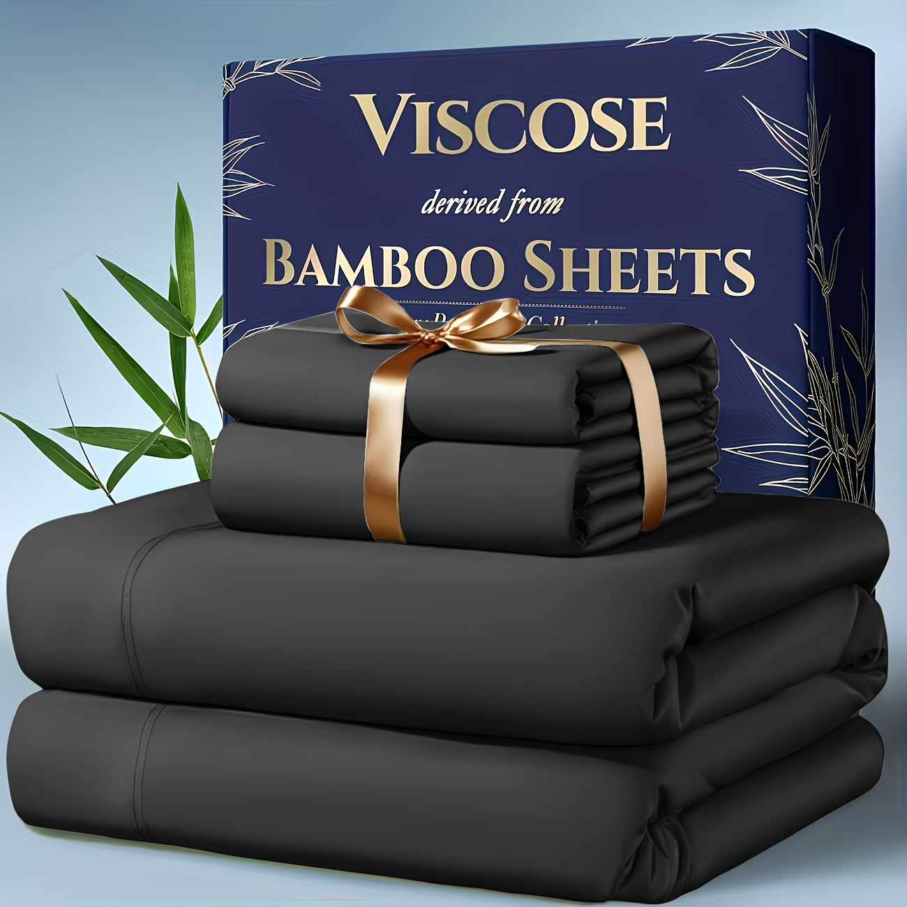 Extra Deep Pocket Bamboo Cooling Bedding Set – Breathable Fitted Sheet, Flat Sheet & Pillowcases for Hot Sleepers & Night Sweats, Twin Full Queen King | Perfect Family Gift | Canada