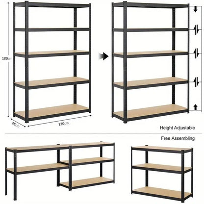 Heavy Duty 5-Tier Metal Storage Shelving Unit 2200 lbs Capacity Adjustable Garage Shelves Freestanding Industrial Rack for Warehouse Basement Pantry