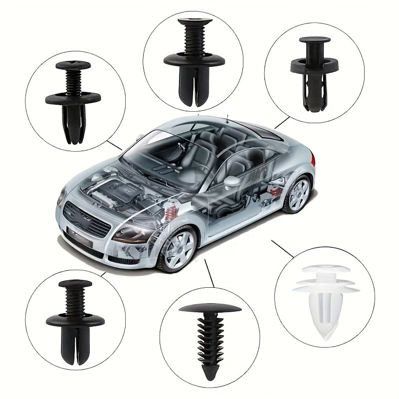 105pcs/925pcs/1240pcs Boxed Fastener Clips, Various Automotive Clips, Plastic Retainer Clips, Automotive Repair Kit,  Automotive Body Parts And Accessories, PP Material, Automotive Body Clips Suitable for Various Vehicle Models