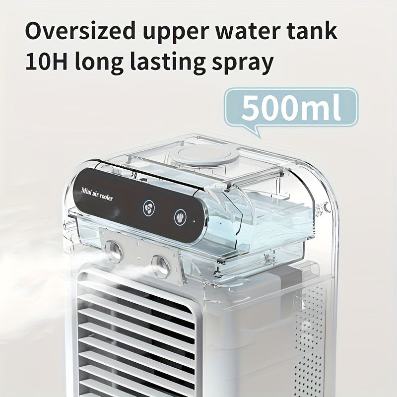 Portable Mini Personal Air Cooler 1800mAh Rechargeable – Compact Desk Fan for Dorm, Office & Travel, Low Voltage Lightweight Battery Operated Cooling Fan