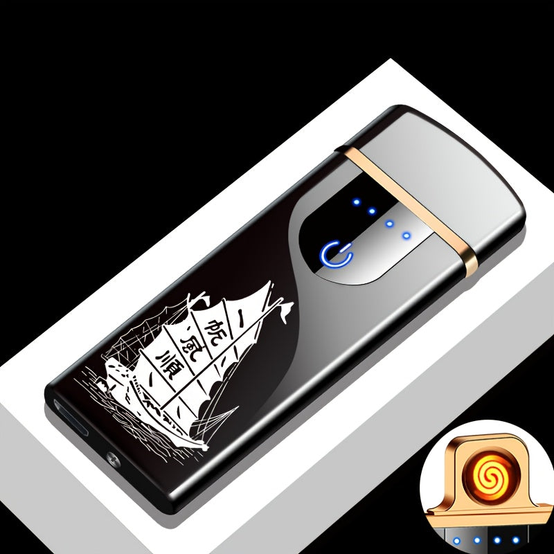 USB Rechargeable Flameless Lighter Smart Touch Screen with Gift Box – Cool Portable Double-Sided Ignition Electric Lighter, Multiple Colours & Patterns, Premium Gift for Men & Women Canada