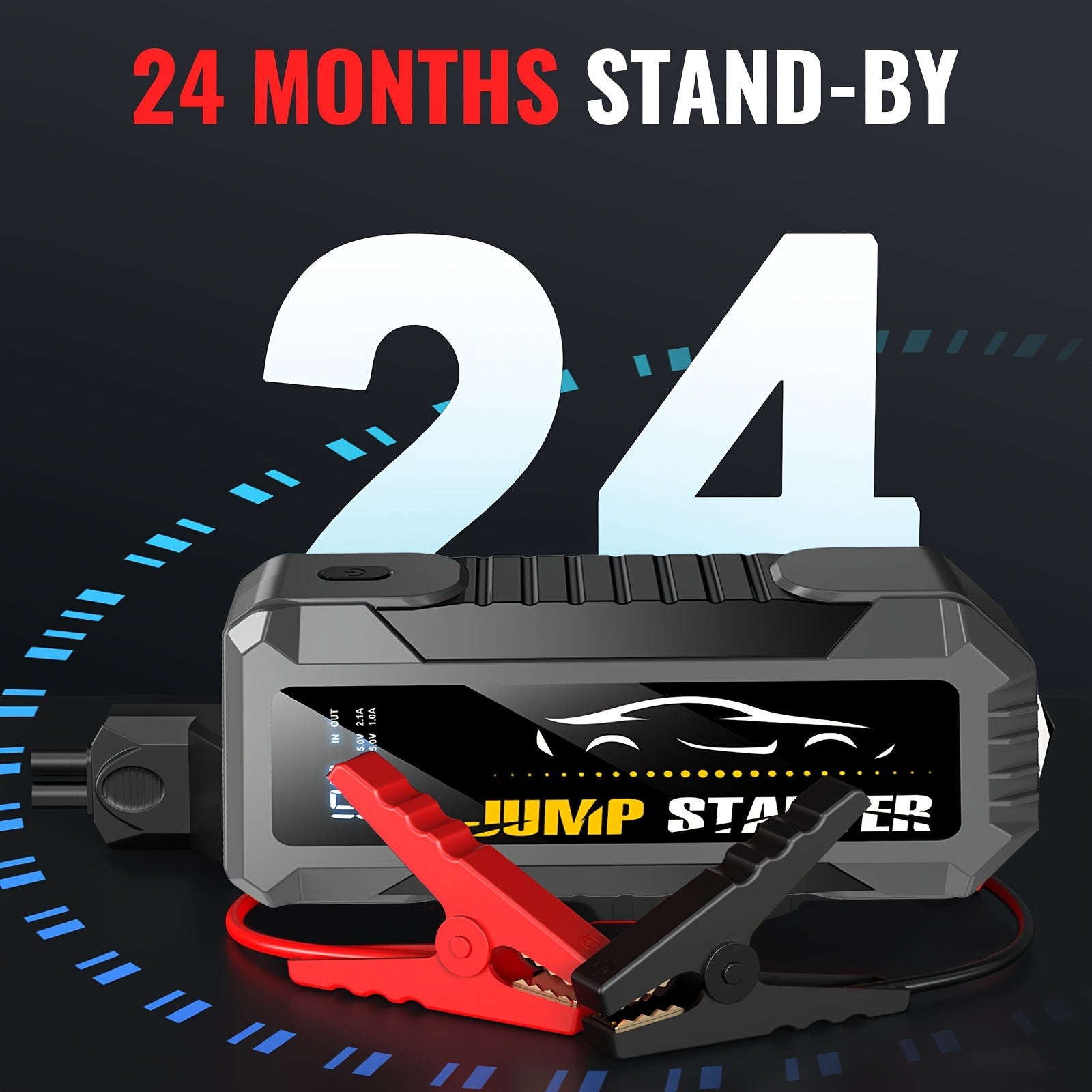 7000A Peak Car Jump Starter Only Optional 7000A Peak Portable Car Jump Starter With Air Pump, Jump Starter Para, Car Accessories Tools, LED Light, Tire Inflator Battery Booster With Led Flashlight And Jumper Cable, Car Battery Charger, Power Bank