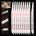 S1531L 10pcs Set Reciprocating Saw Blades, Saber Saw Blades for Cutting Wood, Wooden Sticks, Garden and Landscape Branch Cutting and Pruning Tools, Wood Block and Branch Garden Pruning Saw Blades, Reciprocating Saw Blades