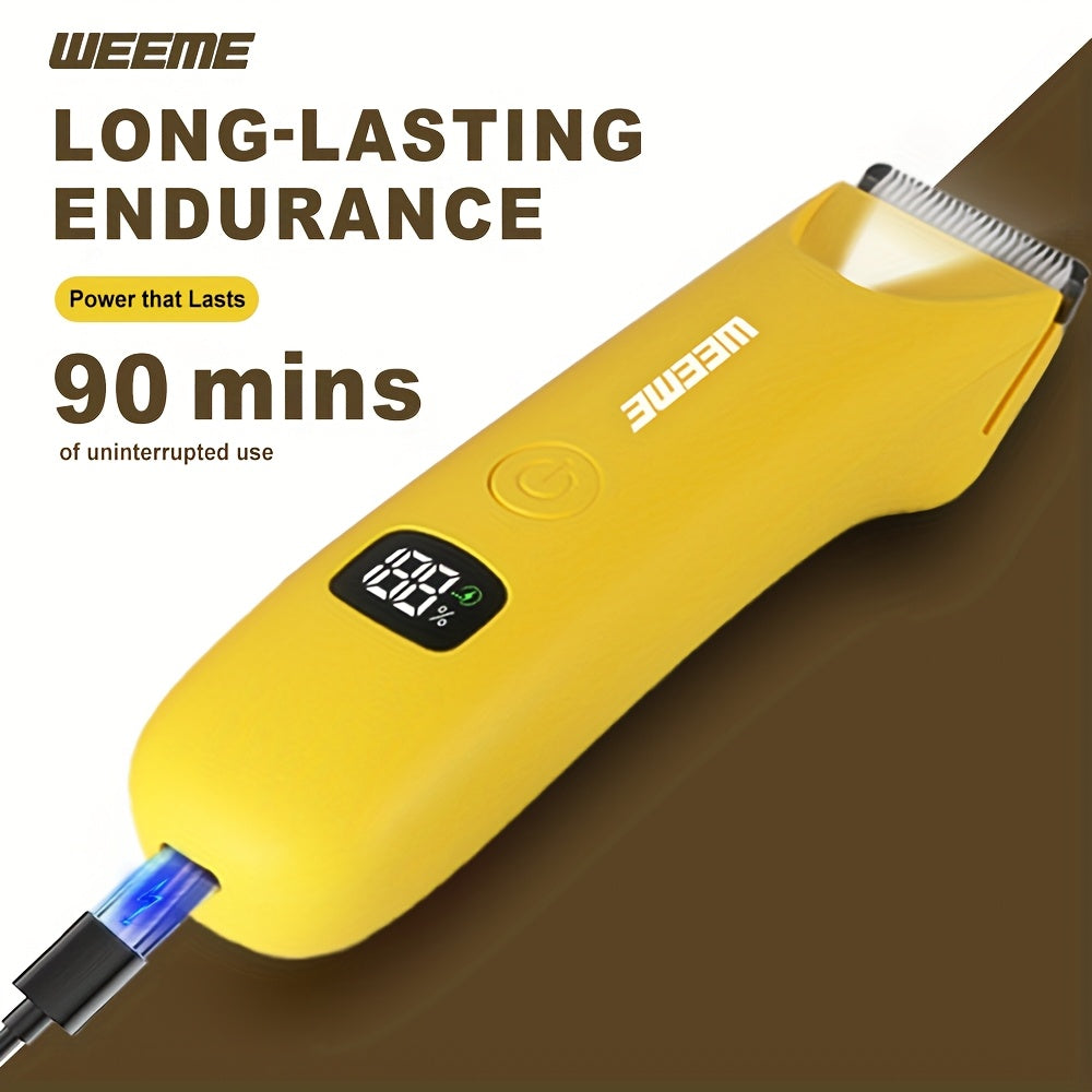 WEEME Precision LED Bikini & Body Trimmer for Men & Women – Painless Hair Removal, USB Rechargeable, LCD Display, Skin-Friendly Epilator, Father's Day Gift