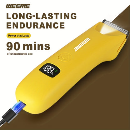 WEEME Precision LED Bikini & Body Trimmer for Men & Women – Painless Hair Removal, USB Rechargeable, LCD Display, Skin-Friendly Epilator, Father's Day Gift