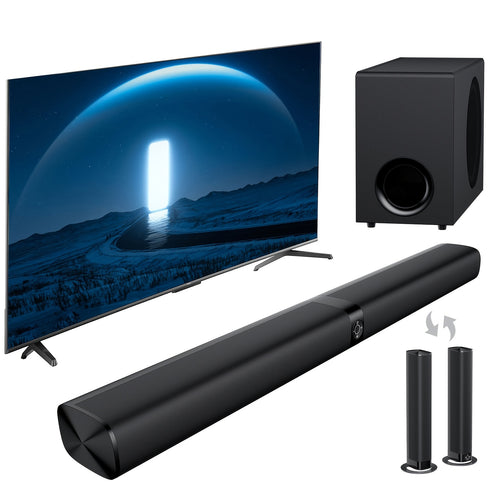 Separable TV Soundbar 32-Inch with Bluetooth 5.0, ARC / Optical / AUX, 3D Stereo Surround Sound, 4 Drivers & Infrared Remote – 120W & Standard, Smart TV Home Theatre Speaker Canada