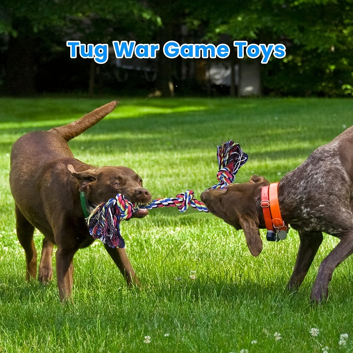 2pcs Heavy Duty Dog Rope Toys Suitable for Large & Medium Dogs - Indestructible Chew Proof Rope, Tug-of-War Toy for Aggressive Chewers, Tough Dog Chew Toys for Large Breed Puppies & Dogs, Wear-Resistant Rope for Teething
