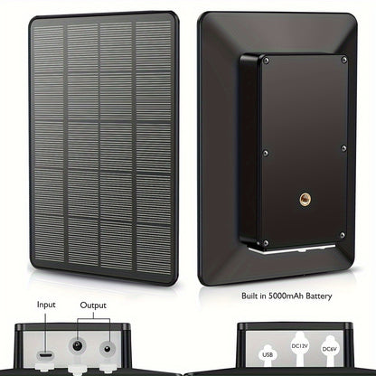 Solar Panel for Trail Cameras 5000mAh Built-In Battery – 12V/1A & 6V/2A Dual Output, Waterproof & Dustproof, Compatible with Hunting Game Cameras & Deer Feeders – ShopVora CA