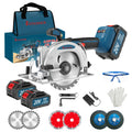20V Circular Saw Cordless 4-1/2" with 6900RPM, 6 Saw Blades, Metal Auxiliary Handle, Circular Saw Kit with 2*2.0Ah Battery And Charger. Ideal for Wood, Soft Metal, Plastic, Drywwall, Tile