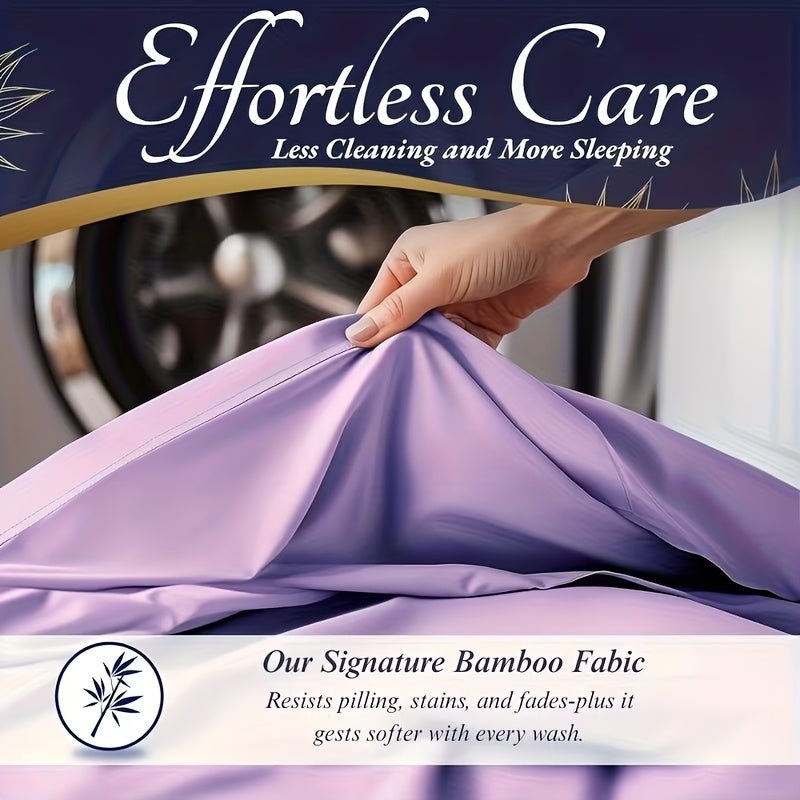 Bamboo Cooling Bedding - Extra Deep Pocket Breathable And Cooling - Suitable for Hot Sleepers And Sweats, Pillowcases, Flat Sheet And Fitted Sheet - A Perfect Gift for Family, Twin, Full, Queen And King Sizes, Next Day Delivery