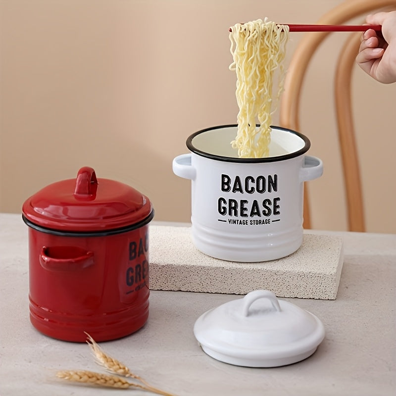 Bacon Grease Container & Oil Storage Can Set – High-Temperature Safe Condiment Bottles with Filter, Spacious Food Storage for Kitchen & Outdoor Cooking, Handmade Gift Idea Canada