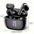 Bluetooth Earbuds, 40Hrs with Charging Case V5.3 Touch Control Ear Buds Hi-Fi Stereo with ENC Noise Cancelling Mic, LED Power Display Charging Case Stereo Bass Earphones Clear Call Earphones for Sports Workout