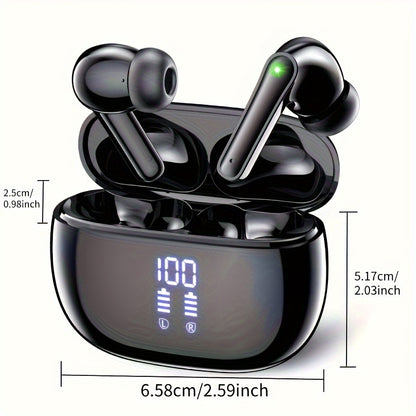 Bluetooth Earbuds 40Hr Battery – BT 5.3 Touch Control, Hi-Fi Stereo, ENC Noise Cancelling Mic, LED Charging Case, Deep Bass Earphones for Sports & Workout