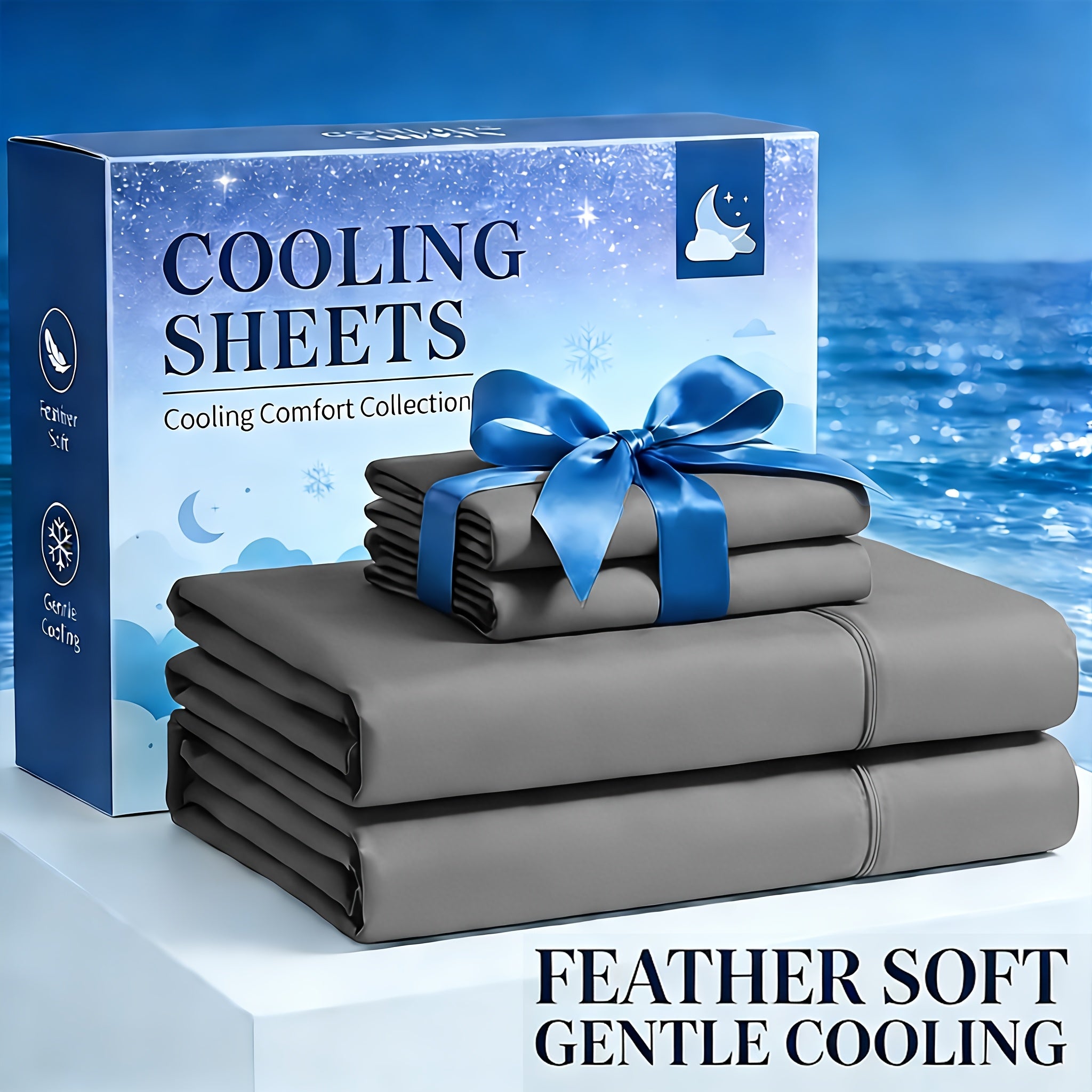 Cooling Bamboo Sheets Deep Pocket 3/4pcs Set – Breathable Viscose Bed Sheet Set for Hot Sleepers, Hotel Luxury Fitted Sheet & Pillowcase, 1660TC Ultra Soft Twin Full Queen King Size