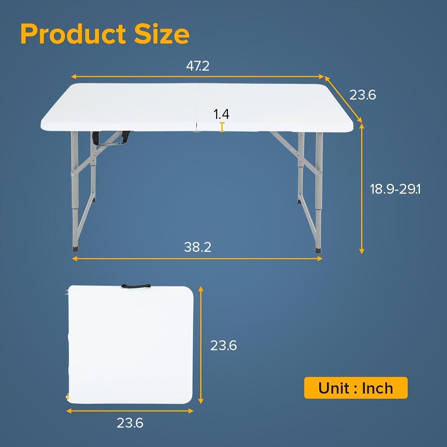 Portable Folding Table Heavy Duty 4FT 6FT 8FT Plastic Camping Table Foldable Lightweight Picnic Party Dining Table Indoor Outdoor for BBQ Beach Kitchen Office Wedding Events Canada