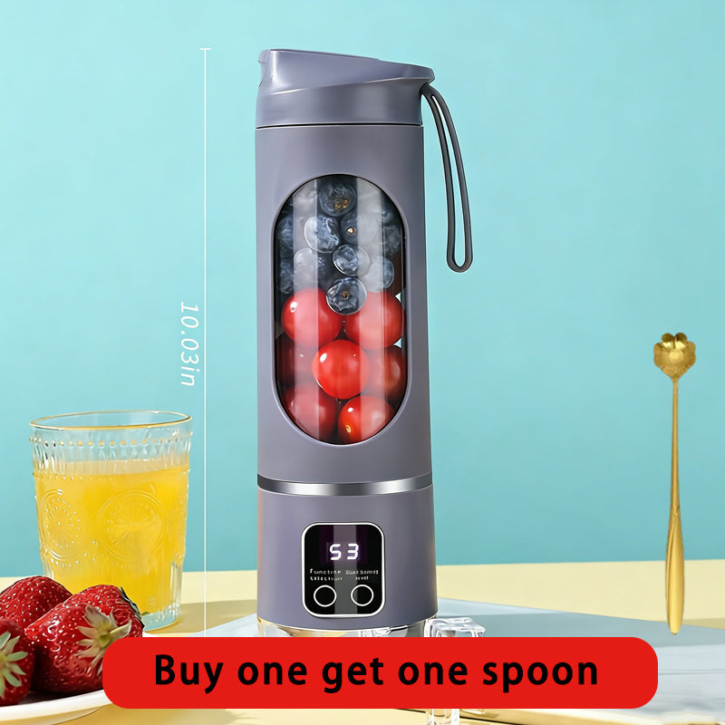 Portable USB Rechargeable Blender with LED Display 15oz – Compact Personal Smoothie Blender for Fresh Juice, Shakes & On-the-Go Nutrition, Travel Blender