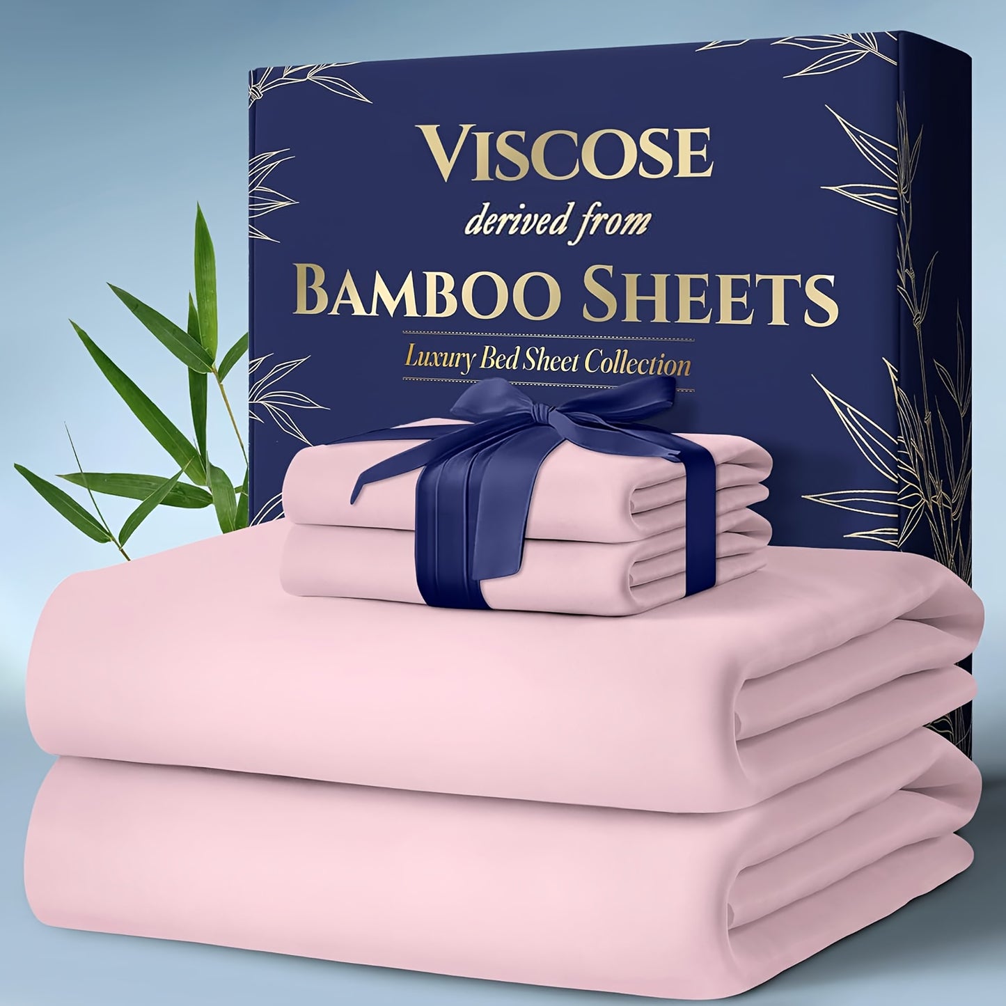 Cooling Bamboo Viscose Bed Sheets King Size Set with Pillowcases – Ultra-Soft Deep Pocket Cooling Sheets for Hot Sleepers Kids & Adults Bedroom