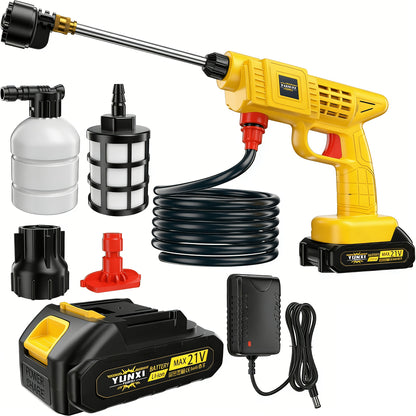 Cordless Lithium-Ion Pressure Washer Gun Portable High-Pressure Cleaning Machine with Ergonomic Grip, Rechargeable Battery – Ideal for Car Wash, Patio, Garden & Courtyard Outdoor Cleaning, Lightweight Handheld Design