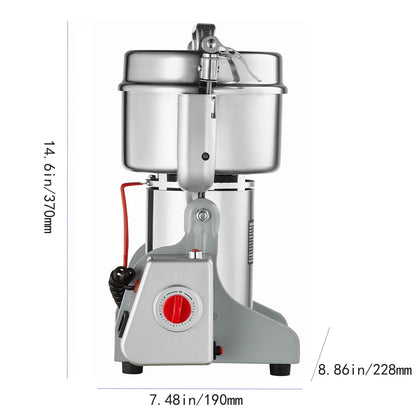 VEVOR Electric Spice Grinder Grain Mill 300/750/1000g High Speed Commercial Powder Machine, Swing & Upright Type, Stainless Steel, 30-300 Mesh – Coffee Beans, Herbs, Grains
