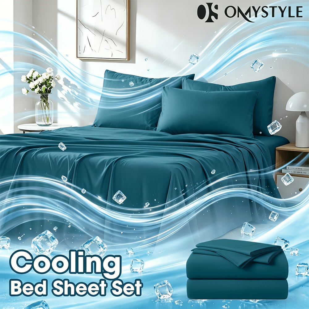 Ice Cooling Bed Sheet Set – Breathable Smooth Sheets for Hot Sleepers, Fitted Sheet Flat Sheet & Pillowcases, Twin Full Queen King, 10 Colours – ShopVora CA