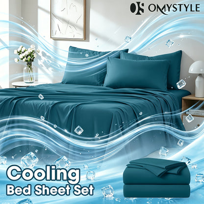 Ice Cooling Bed Sheet Set – Breathable Smooth Sheets for Hot Sleepers, Fitted Sheet Flat Sheet & Pillowcases, Twin Full Queen King, 10 Colours – ShopVora CA