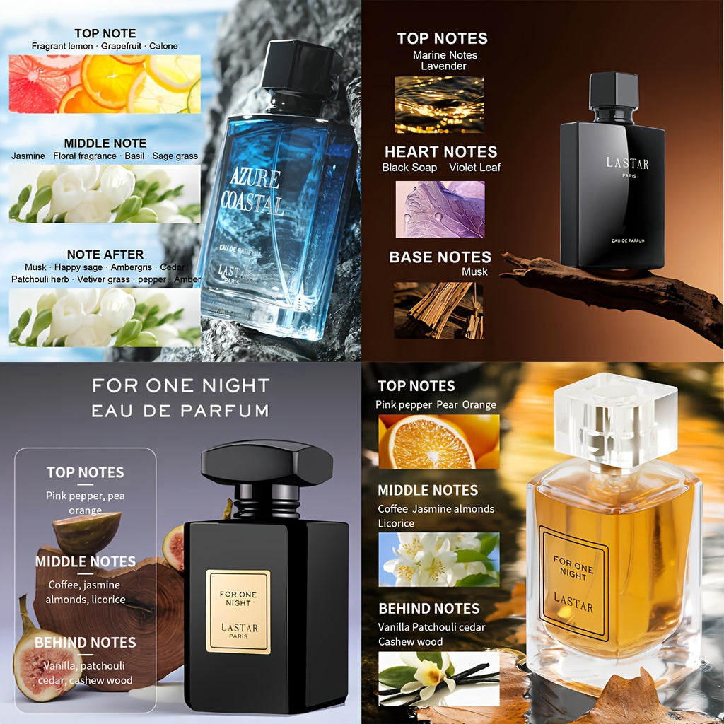 LASTAR Men's Cologne Perfume, Unique Niche Perfume That Showcases Personal Confidence, Maturity and Charm, 1.86oz+1.69oz+1.69oz+1.69oz, A Perfume Set for Office, Date, Casual and Entertainment, First Choice for Surprise Perfume Gifts