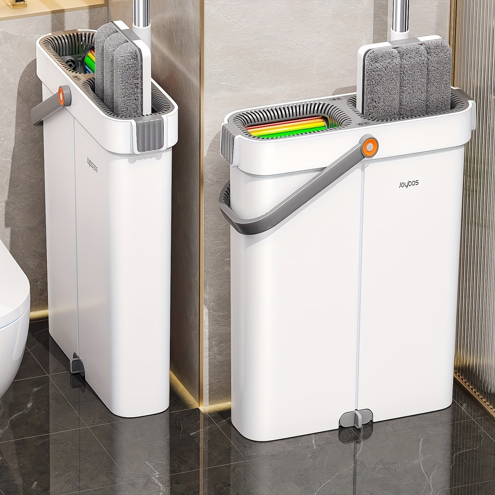 Big Flat Mop and Bucket Set 15.75 Inch with Wringer – Hands-Free Wet & Dry Cleaning, 2 Reusable Microfiber Pads, All Floor Types & Windows, Household Floor Cleaning System | ShopVora CA