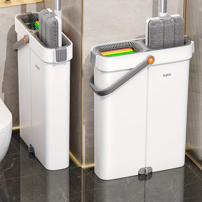 Big Flat Mop and Bucket Set 15.75 Inch with Wringer – Hands-Free Wet & Dry Cleaning, 2 Reusable Microfiber Pads, All Floor Types & Windows, Household Floor Cleaning System | ShopVora CA