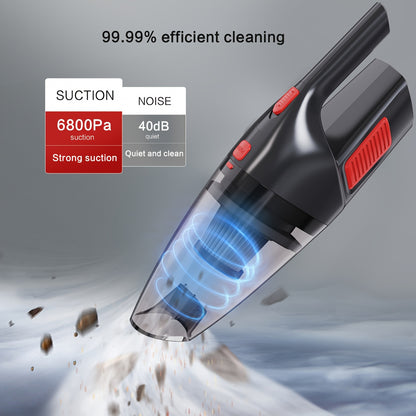 Portable Vacuum Cleaner 6800PA Powerful Suction – 2000mAh Cordless Handheld Vacuum for Car Interior, Home & Pet Hair, Quiet Operation, Women's Car Accessory & Gift