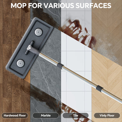 Spin Flat Mop and Bucket Set with Wringer – Hands-Free 360° Rotating Head, 2/4 Washable Microfiber Pads, Wet & Dry Use, Floor Cleaning System for All Floor Types & Windows