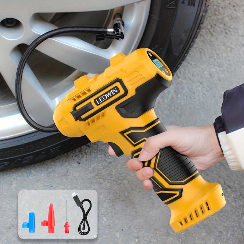 Tire Inflator Portable Air Compressor 150PSI – Cordless Auto-Shutoff Handheld Pump, Digital Pressure Gauge, LED Light, Rechargeable – Cars Motorcycles Bikes Balls Canada