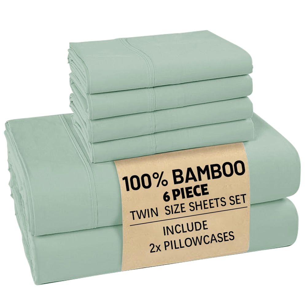 Bamboo Sheets Set 4-6pcs – 2200TC 100% Viscose Luxury Bed Sheet Set, Ultra Soft Cooling & Breathable, Hotel-Quality Bedding for Hot Sleepers – King, Queen, All Sizes | ShopVora CA