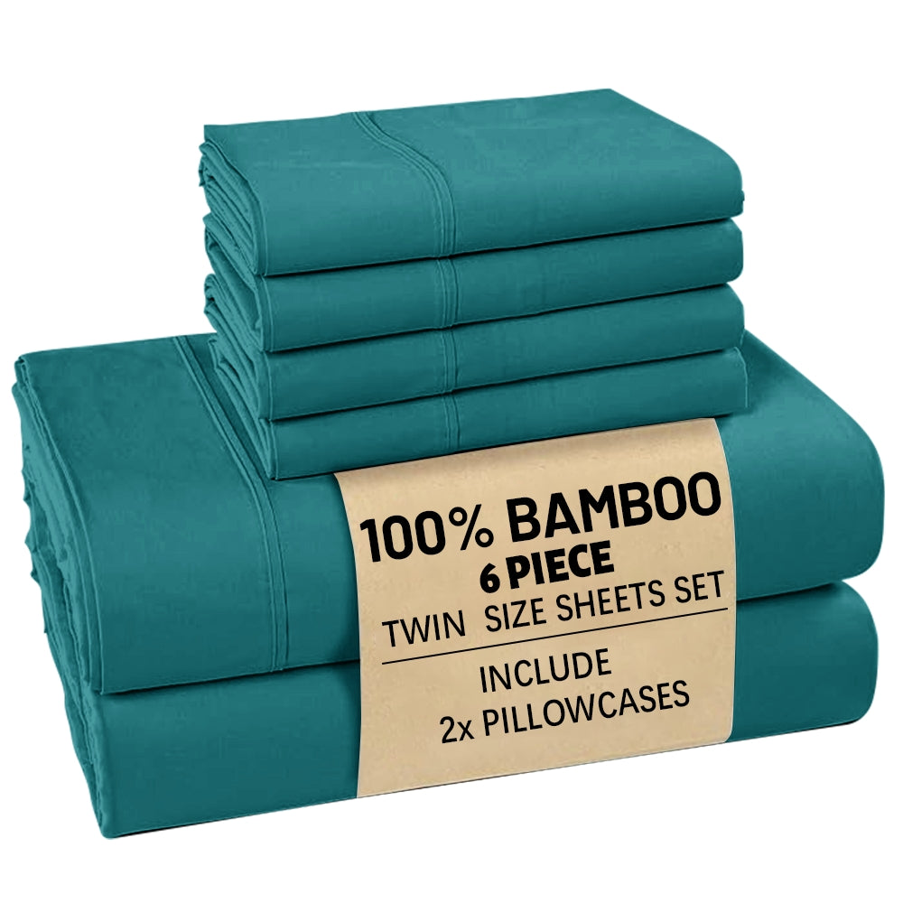 Bamboo Sheets Set 4-6pcs – 2200TC 100% Viscose Luxury Bed Sheet Set, Ultra Soft Cooling & Breathable, Hotel-Quality Bedding for Hot Sleepers – King, Queen, All Sizes | ShopVora CA
