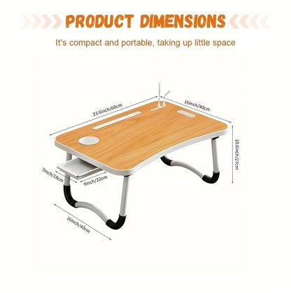 Extra Large Portable Laptop Folding Desk – Adjustable Bed Table Tray Stand for Reading, Writing & Eating on Bed, Sofa or Floor, Sturdy No-Assembly Study Table, Perfect Holiday Gift