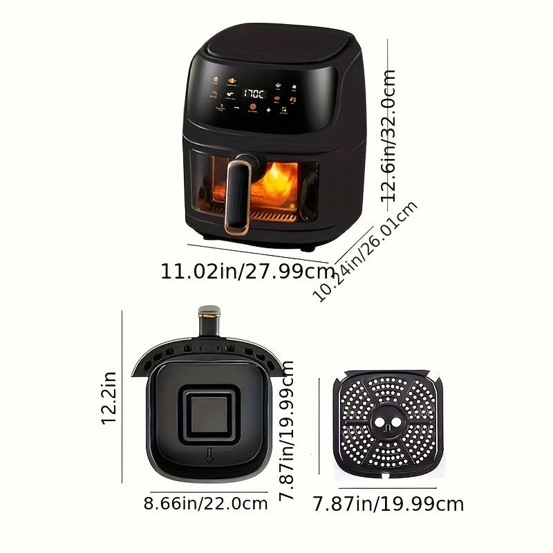 1 Air Fryer, 1.59 Gallon Air Fryer Oven, with Smart Cooking Program, Large Capacity Multi-function Electric Fryer, Household Electronic Touch Control Multi-function Air Fryer, Kitchen Appliances 110V-130V