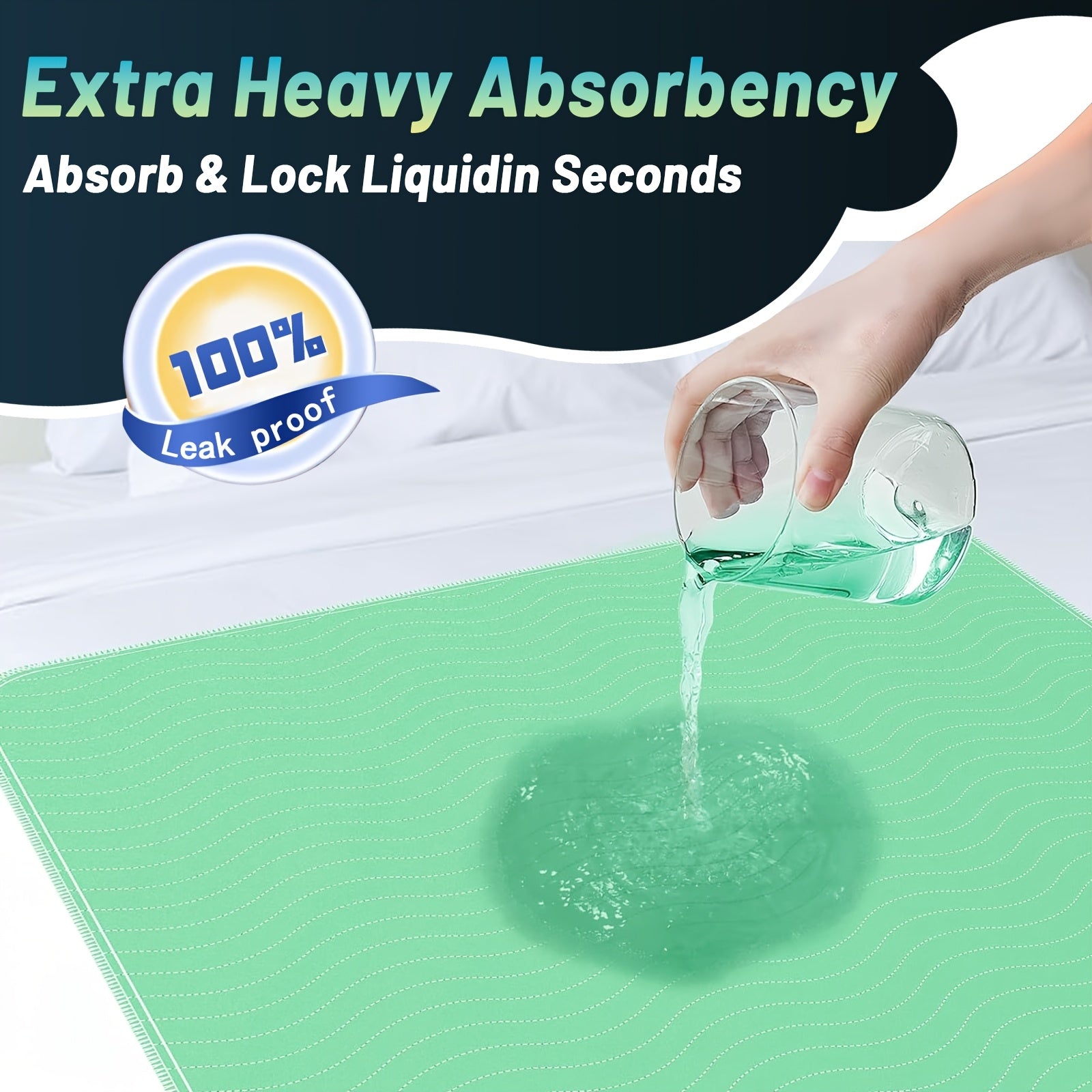 4-Pack 36" X 36" Extra Heavy Absorbency Washable Underpads, Waterproof Quick Drying Nursing Pads Bed Pads, Reusable Washable Pee Pads for Dogs, Diaper Changing & Adults