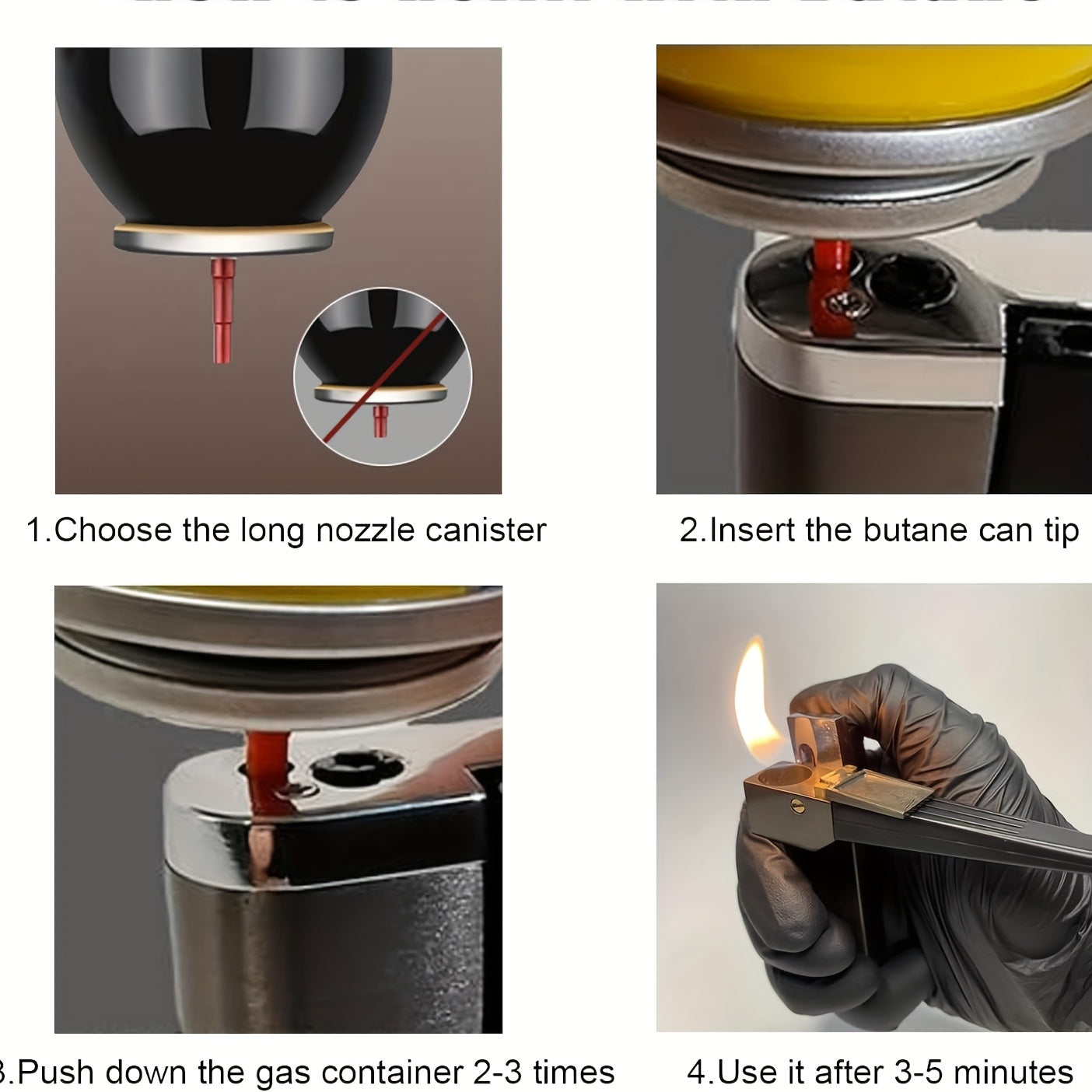 2-in-1 Pipe Lighter Folding Metal Butane Lighter with Pipe & Filter, Portable Multi-Purpose Open Flame Lighter for Men Smokers, Outdoor Camping Barbecue Kitchen – Refillable Butane Burner