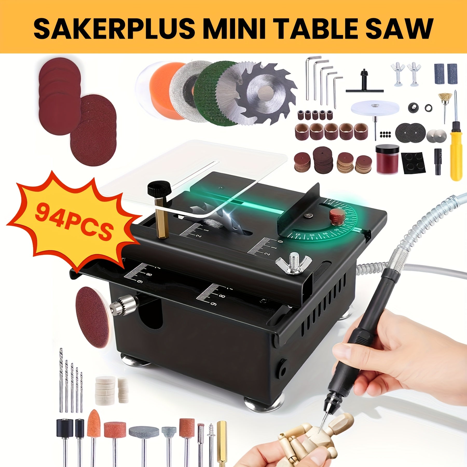 Portable Mini Table Saw 4-in-1 Multi-Function – Cutting, Sanding, Engraving & Drilling, 7-Speed Precision Craft Saw for DIY Woodworking, Model Making & Jewelry | Gift for Men & Women Canada