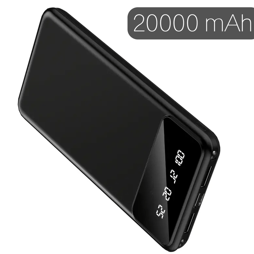 Large Capacity Mobile Power Supply 20000mAh, 5V2.1A Portable USB Charger, LED And Digital Display, for Ios/ Android Devices, 2xUSB Output, Type-c/ Micro Input, Safe And Stable Polymer Lithium Battery