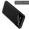 Large Capacity Mobile Power Supply 20000mAh, 5V2.1A Portable USB Charger, LED And Digital Display, for Ios/ Android Devices, 2xUSB Output, Type-c/ Micro Input, Safe And Stable Polymer Lithium Battery
