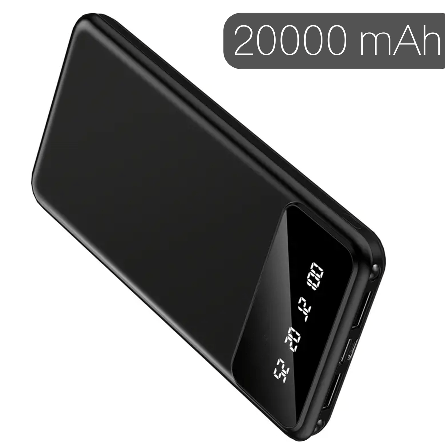20000mAh Power Bank Dual USB 5V 2.1A LED Digital Display Type-C Micro Input Portable Charger for iPhone Android Samsung iPad - Canada