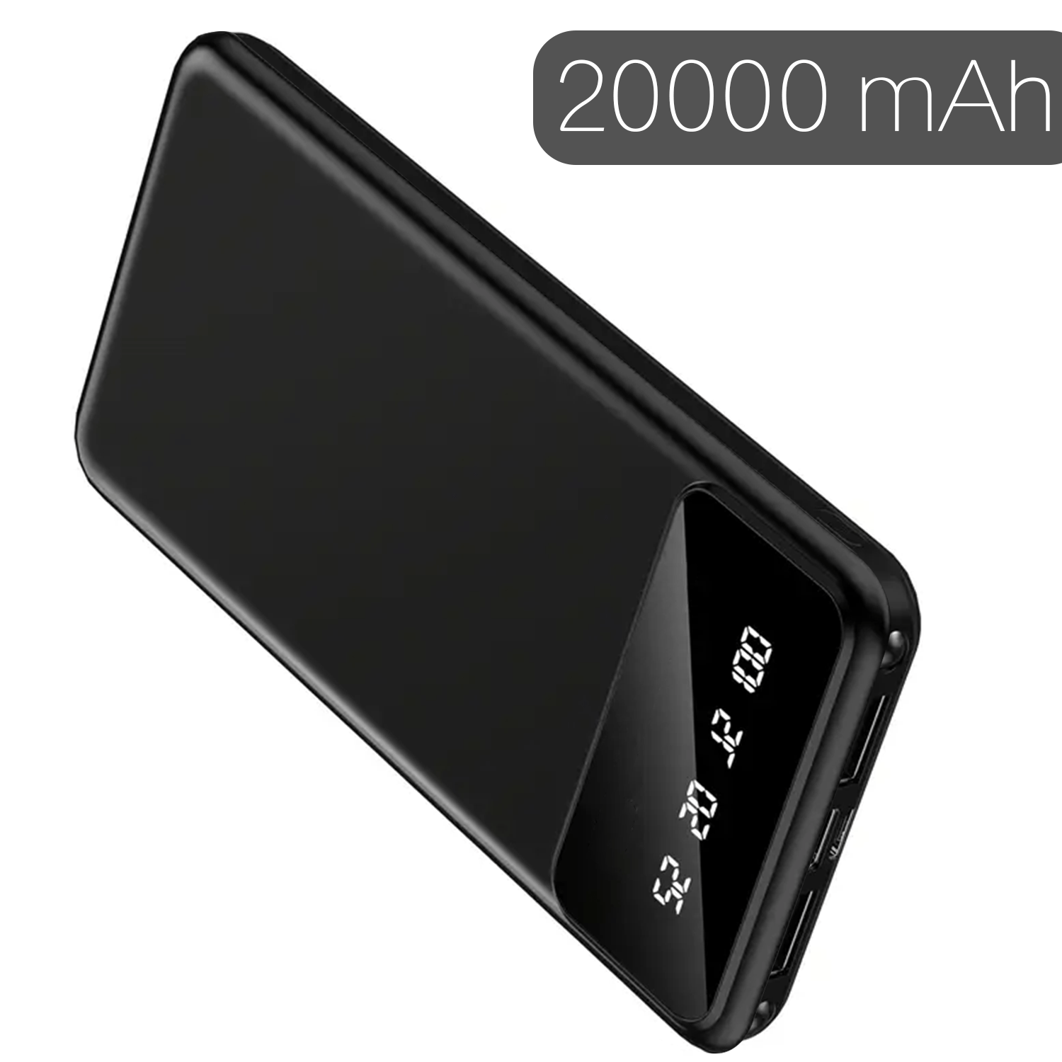 Large Capacity Mobile Power Supply 20000mAh, 5V2.1A Portable USB Charger, LED And Digital Display, for Ios/ Android Devices, 2xUSB Output, Type-c/ Micro Input, Safe And Stable Polymer Lithium Battery