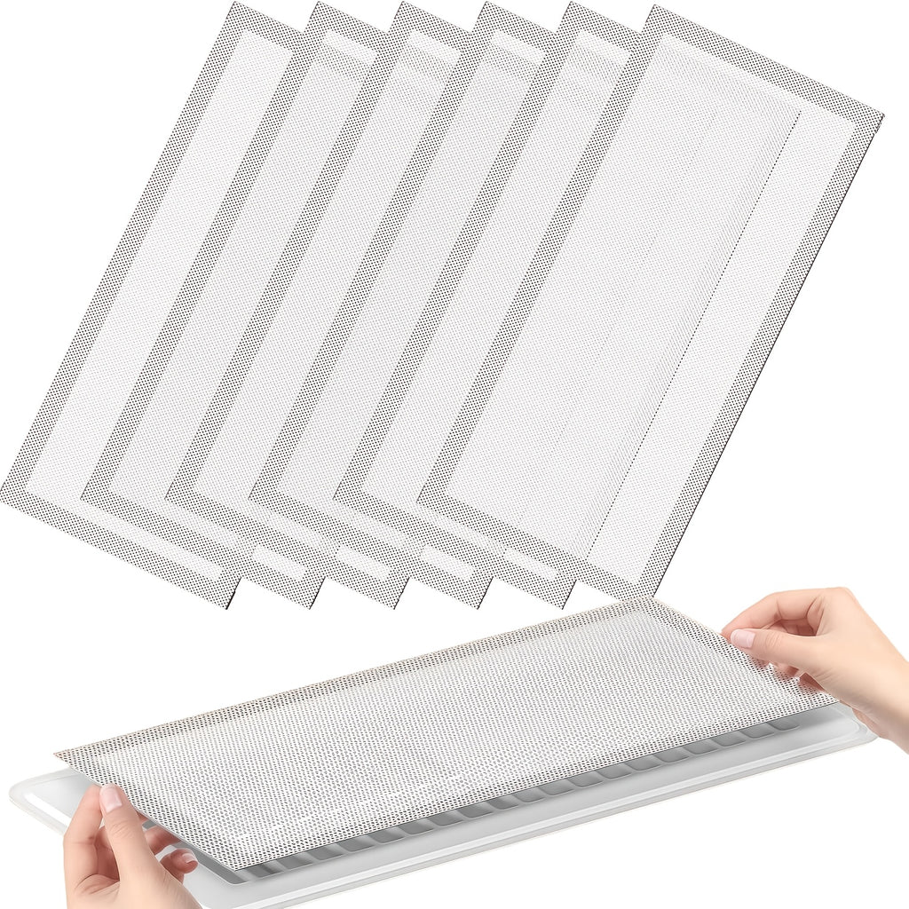 Insect & Rodent Proof Magnetic Vent Covers 6-Pack – 4x10" Heavy-Duty PVC Grid Screen for Floor, Ceiling & Wall HVAC Registers, White or Black, Easy No-Tool Install