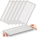 Insect & Rodent Proof Magnetic Vent Covers 6-Pack – 4x10" Heavy-Duty PVC Grid Screen for Floor, Ceiling & Wall HVAC Registers, White or Black, Easy No-Tool Install