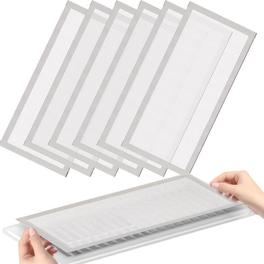 Magnetic Vent Cover · 6pcs-white · Compatible for HVAC Systems · Heavy-Duty PVC Grid Screen Suitable for Ceiling & Floor Vents · Insect & Rodent Proof Airflow Filter · Installation (4x10 Inches)