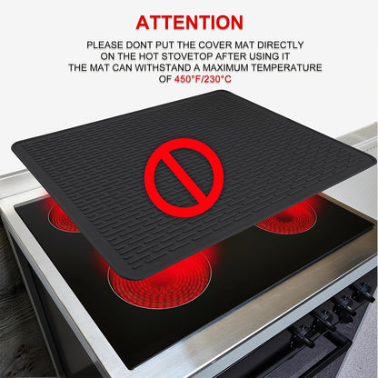 Ceramic Stove Top Cover Mat 28x20 Silicone – Electric Glass Cooktop Protector Guard, Multipurpose Dish Drying Mat & Kitchen Counter Extender