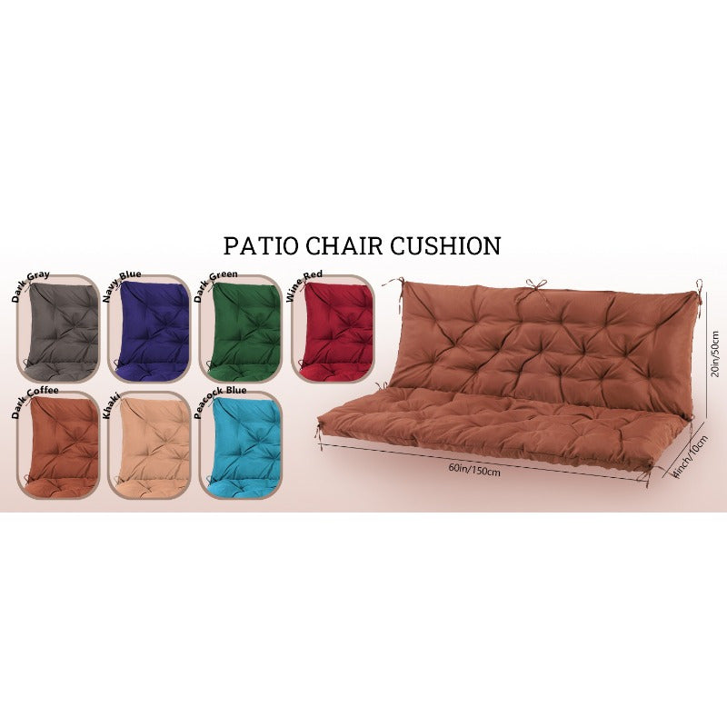 59x39 Inch Outdoor Patio Furniture Cushions, Patio Furniture Cushions with Back And Straps,, 4 Inch Thick, Porch Swing Cushions for Lawn, Backyard And Garden(Swing Not Included)