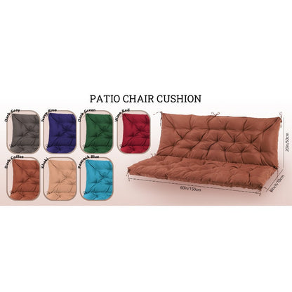 59x39 Inch Outdoor Patio Swing Cushion 4 Inch Thick Water-Resistant Fade-Resistant Porch Swing Cushion with Back Support and Attachment Straps for Lawn Backyard Garden Bench Patio Furniture Dark Brown Navy Blue Green Gray Red Canada