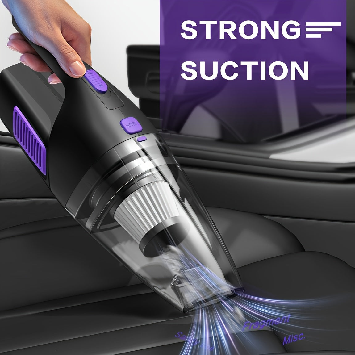 Portable Vacuum Cleaner 6800PA Powerful Suction – 2000mAh Cordless Handheld Vacuum for Car Interior, Home & Pet Hair, Quiet Operation, Women's Car Accessory & Gift