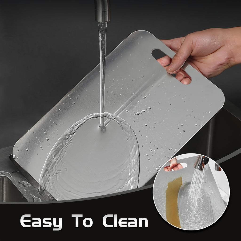 3/4pcs High-Quality Titanium Steel Cutting Board - Dual-Sided Food-Grade Stainless Steel, Smooth Surface for Kitchen & Dining Use, Perfect for Holidays Like Christmas, Halloween, Easter, Thanksgiving, Best for Christmas